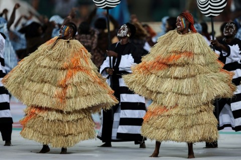 Artists perform during the opening ceremony of the Africa Cup of Nations 