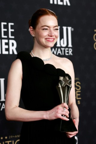 US actress Emma Stone strengthened her Oscars campaign with a best actress win at the Critics Choice Awards for 'Poor Things'