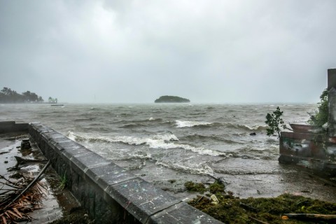 The authorities warned of a storm surge and inundation along low-lying areas near the coastline