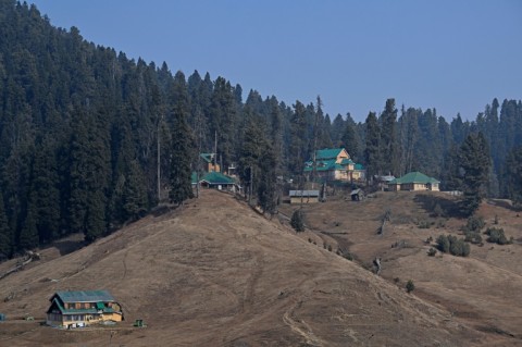 Gulmarg is usually crowded with tourists coming to ski in January, but with no snow, the industry has collapsed