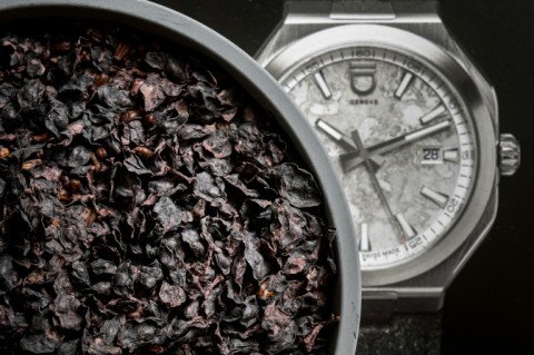 Plastic-free compostable material is recycled for a vegan strap 