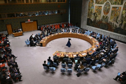 The UN Security Council holds a meeting on the Israel-Hamas war, at UN Headquarters in New York City on February 20, 2024