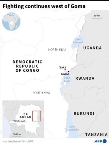 Fighting continues west of Goma