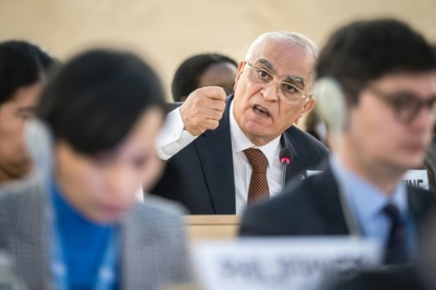 Palestinian ambassador Ibrahim Khraishi was applauded in the Human Rights Council