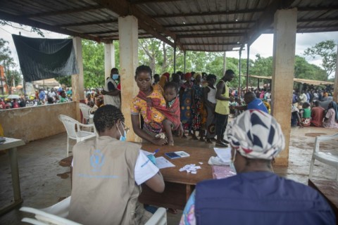 The World Food Programme has begun to register displaced people for emergency supplies, but Mozambique's government says it is not yet time to declare a state of emergency  