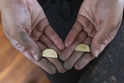 Shah uses metals like brass -- which dominates Kenya's jewellery landscape -- as well as other materials 