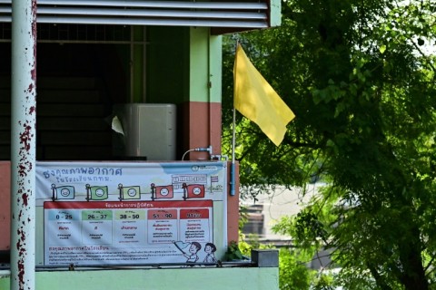 Yellow flag indicates moderate air quality levels in Thailand which registers dire air pollution levels annually 