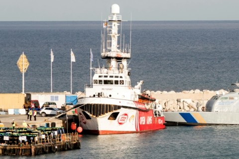 The Open Arms vessel is preparing to pull a barge carrying 200 tonnes of food from Cyprus to Gaza