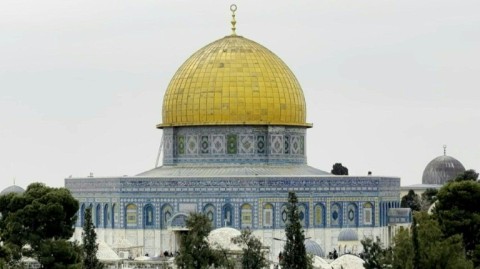 View of the Dome of the Rock as Muslims head for Friday prayers during Ramadan