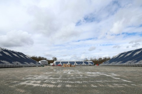 The stands wait the Olympic dressage and showjumping