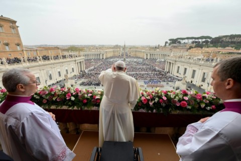 Pope Francis makes his 'Urbi et Orbi' address from St Peter's basilica in The Vatican City
