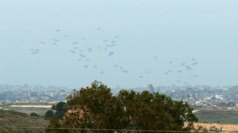 Aid goods are airdropped into northern Gaza 