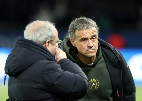 Luis Enrique (R) is hoping to lead Paris Saint-Germain to a historic treble