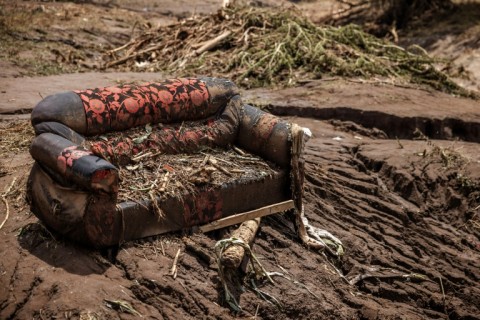 A makeshift dam burst in the Rift Valley, sending a torrent of water and mud gushing down a hill and swallowing everything in its path