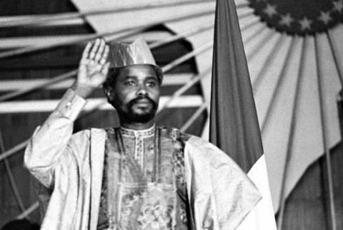 Chad's former dictator Hissene Habre pictured in 1983, a year into his eight-year brutal regime