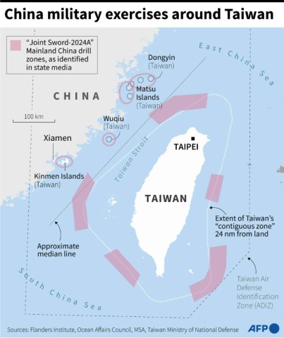 China military exercieses around Taiwan