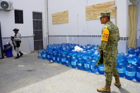 The Mexican army said it has food supplies and 34,000 liters of purified water to distribute to the population