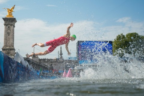 The River Seine was demmed clean enough to stage the triathlon
