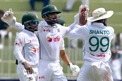 Bangladesh captain Najmul Hossain Shanto paid tribute to people killed in student-led protests after his side scored their first Test victory over Pakistan in Rawalpindi