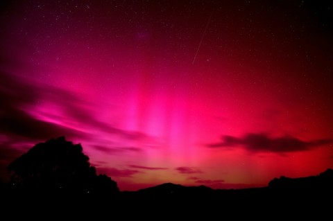 The southern lights seen from south of the Australian city of Melbourne