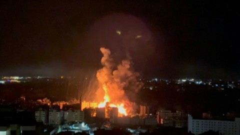 Destruction following Israeli strike on Barja in Lebanon's Shouf mountains