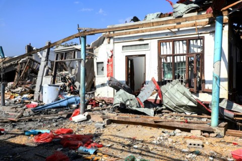 A building devastated by fighting between Myanmar's military and the Kachin Independence Army in Shan State's Kutkai township