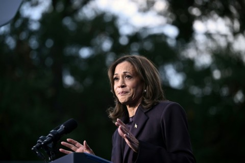 US President Joe Biden paid tribute to Kamala Harris (pictured) after her concession speech