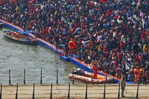 Hindu pilgrims continued to participate in the ritual bathing after the deadly disaster