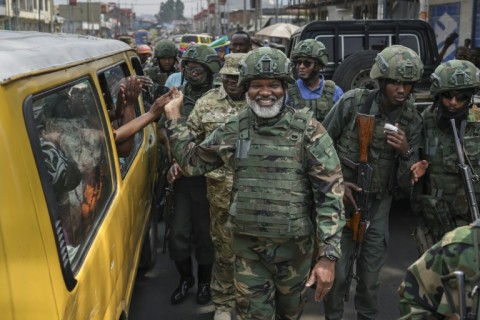 Corneille Nangaa, head of a coalition of groups including the M23, in DR Congo's Goma