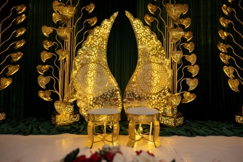 Throne-style sofas and neon lights fill the Imperial Continental's four halls, some of which can accommodate up to 7,000 guests