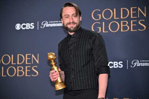 Kieran Culkin won best supporting actor at the Golden Globe Awards in January for 'A Real Pain'