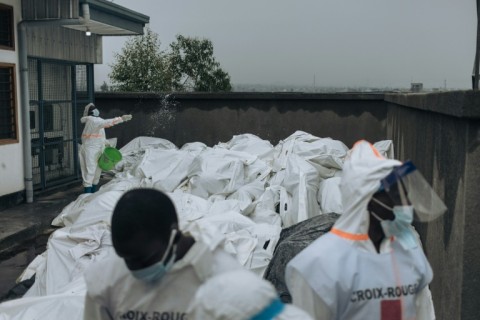 Mortuaries overflowed with victims of the fighting