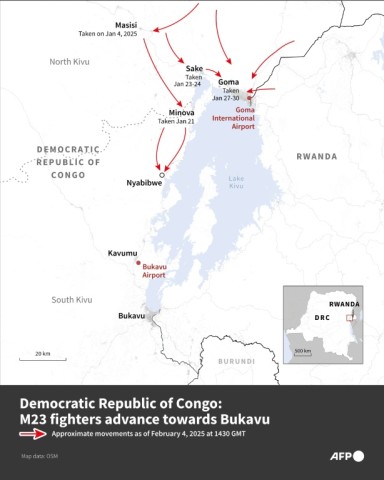 Democratic Republic of Congo: M23 fighters advance towards Bukavu