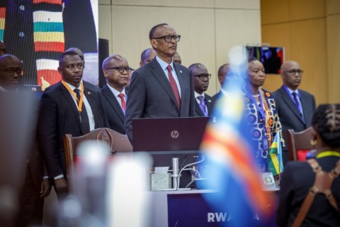 Rwanda's Paul Kagame took part in the summit in person