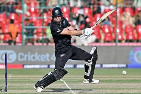 Will Young on his way to 107 in New Zealand's opening Champions Trophy match against hosts Pakistan in Karachi