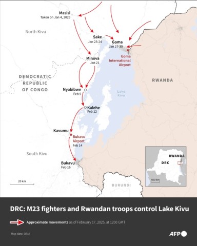 DRC: M23 fighters and Rwandan troops control Lake Kivu