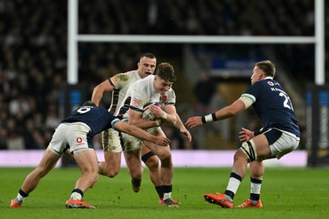 Breaking through: England try-scorer Tommy Freeman 