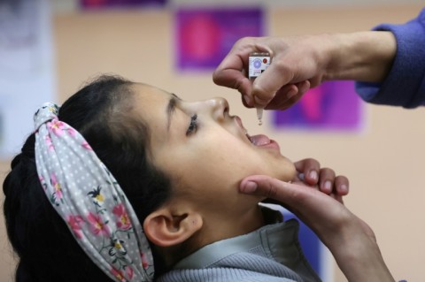 Polio vaccine doses were administered at schools in Gaza City