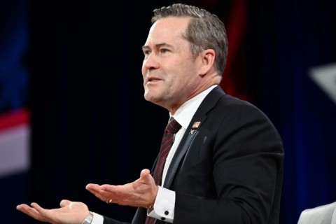 US National Security Advisor Mike Waltz, pictured in February 2025, has alluded to the possibility of Ukrainian President Volodymyr Zelensky stepping down