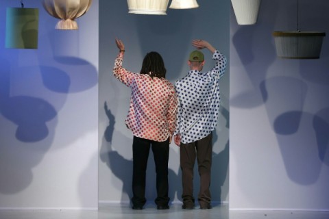 Zomer's creative duo Danial Aitouganov and Imruh Asha greet the audience at the end of their show