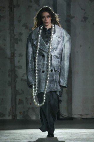 A model for Vaquera shows off one of its outfits, cut with characteristic excess