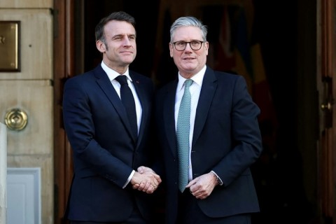 Britain's Prime Minister Keir Starmer, right, is working in lockstep with French President Emmanuel Macron on a 'coalition of the willing' for Ukraine