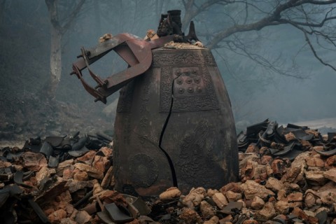 Officials are racing to relocate artefacts to save them from the wildfires, which have already claimed 24 lives