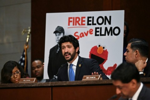 US lawmakers including Democrat Gregorio Casar (C) discuss the nation's public broadcasting services during a government reform hearing on Capitol Hill