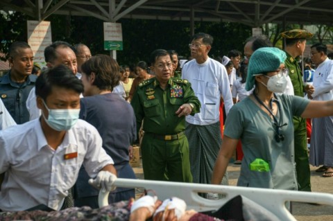 AFP reporters saw junta chief Min Aung Hlaing arrive at the hospital in Naypyidaw
