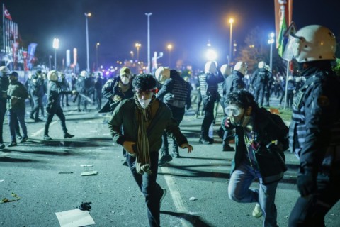 The massive protests rocking Turkey have descended into clashes with riot police