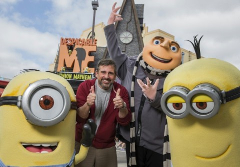 US actor Steve Carell having some fun in 2015 with his 'Despicable' friends at the Universal Orlando Resort