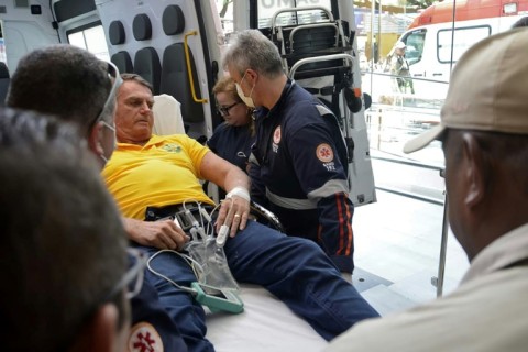 Brazilian ex-president Jair Bolsonaro was rushed to hospital by helicopter after experiencing 'severe' abdominal pain