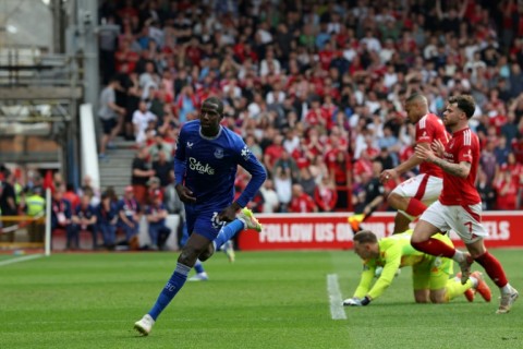 Abdoulaye Doucoure (left) scored Everton's winner at Nottingham Forest