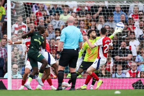 Yoane Wissa (left) scored Brentford's equaliser at Arsenal